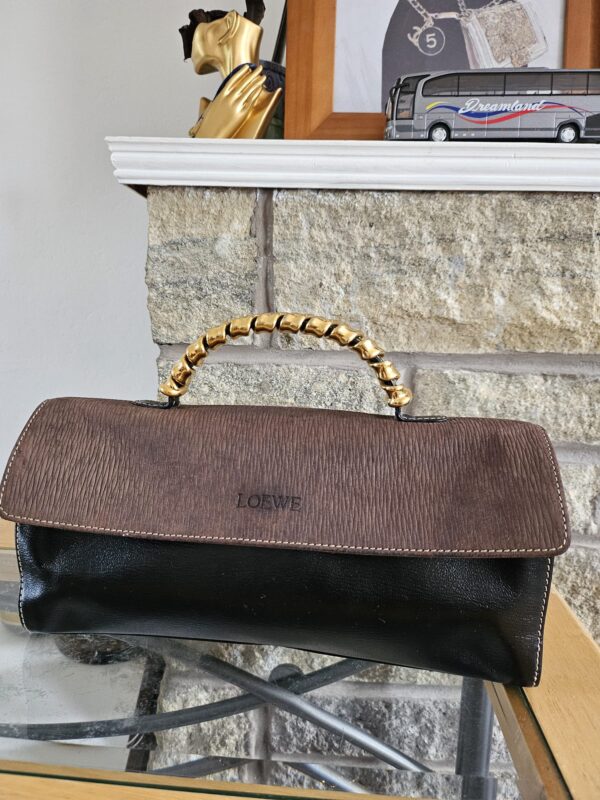 VINTAGE LOEWE VELAZQUEZ TWIST HANDLE BOX-SHAPED BAG. - Image 5